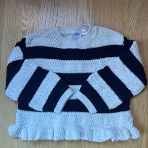 Zara Kids Navy and White Striped Sweater